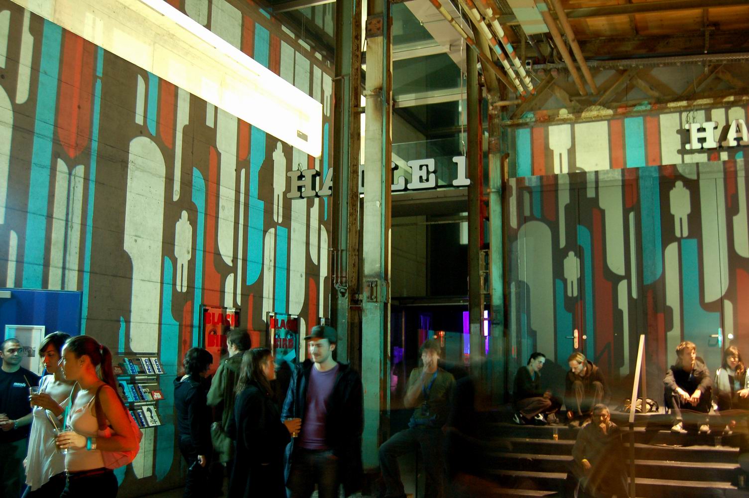 Room corner with large striped projections – Nokia Trends - Zürich, Schiffbau, Zürich, Switzerland