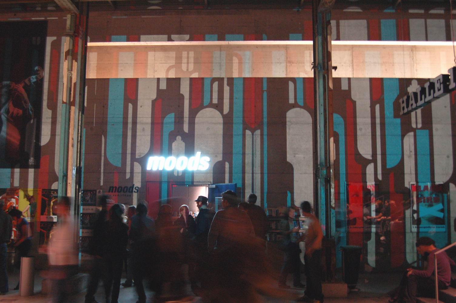 Room corner with large striped projections – Nokia Trends - Zürich, Schiffbau, Zürich, Switzerland