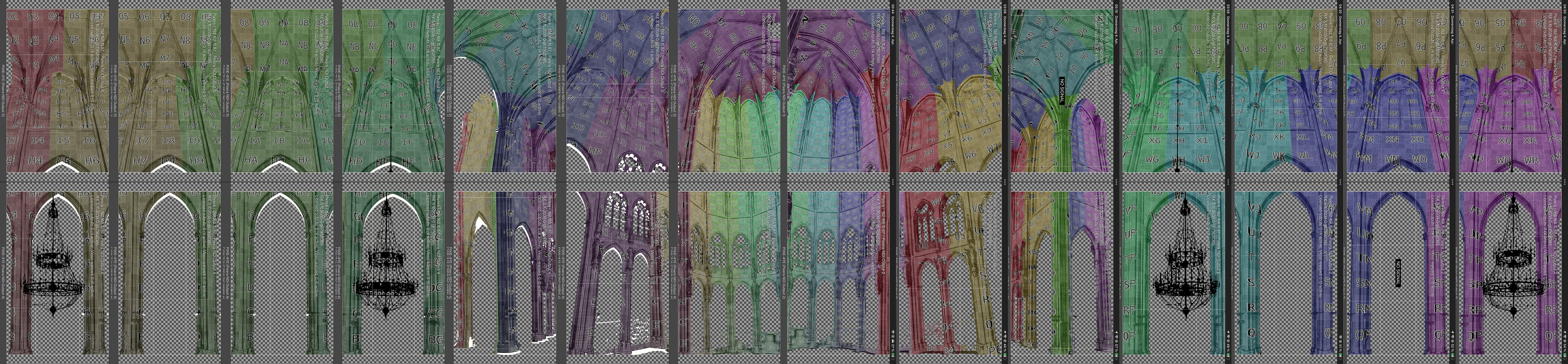 Digitale Fassadenansichten für die Mapping-Planung – LIGHT OF CREATION, Votivkirche, Wien, Österreich
